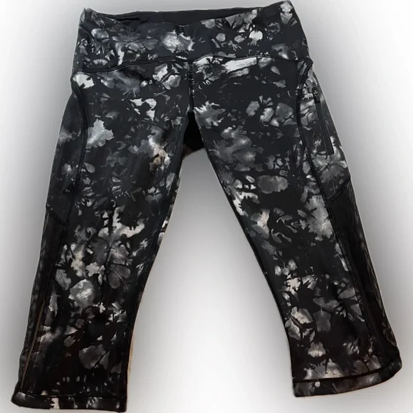 Lululemon Sun Runner Crop Legging in Dusk Dye Sheer Side Sz 8 Yoga Atheleisure - Picture 1 of 13